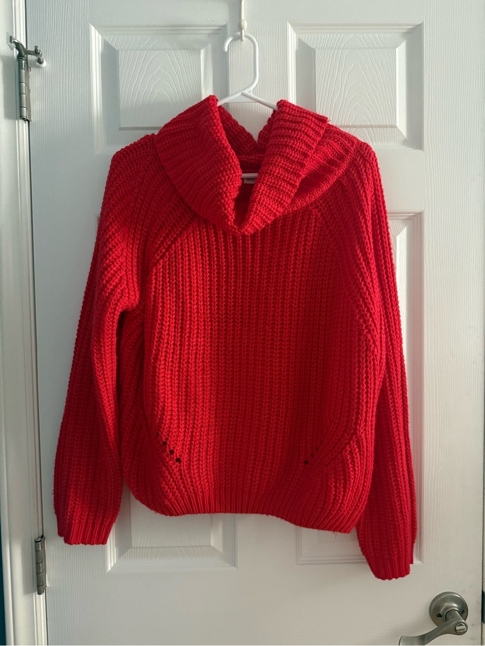 moon & madison Red Chunky Cowl Neck Sweater